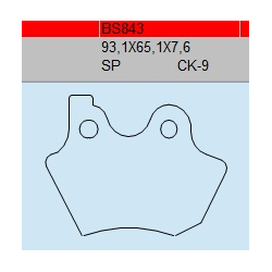 TSU BOSS BS843-SP KLOCKI HAMULCOWE (zamiennik EBC FA400 FA299)-53221