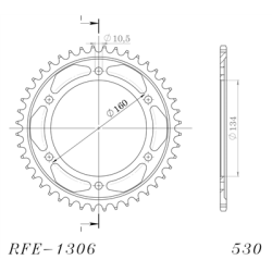 SUPERSPROX RFE-1306:44-BLK ZĘBATKA TYŁ JTR1306.44-32837