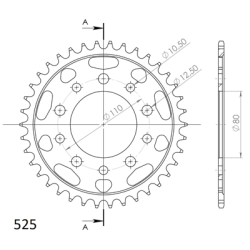 SUPERSPROX RFE-1332:38-BLK ZĘBATKA TYŁ JTR1332.38-32882