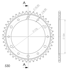 SUPERSPROX RFE-1340:44-BLK ZĘBATKA TYŁ JTR1340.44-32964
