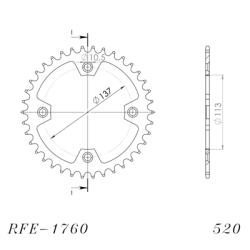SUPERSPROX RFE-1760:40-BLK ZĘBATKA TYŁ JTR1760.40-33114