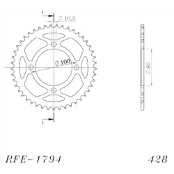 SUPERSPROX RFE-1794:45-BLK ZĘBATKA TYŁ JTR1794.45-33174