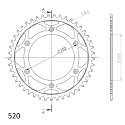 SUPERSPROX RFE-210:45-BLK ZĘBATKA TYŁ JTR210.45-33319