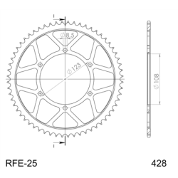 SUPERSPROX RFE-25:60-BLK ZĘBATKA TYŁ JTR25.60-42849