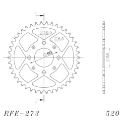 SUPERSPROX RFE-273:45-BLK ZĘBATKA TYŁ JTR273.45-33548