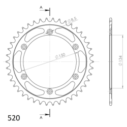 SUPERSPROX RFE-460:39-BLK ZĘBATKA TYŁ JTR460.39-33656