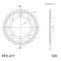SUPERSPROX RFE-477:43-BLK ZĘBATKA TYŁ JTR477.43-33721