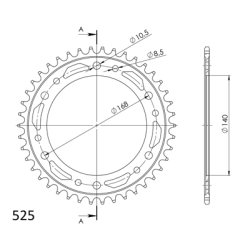 SUPERSPROX RFE-6:42-BLK ZĘBATKA TYŁ JTR6.42-34805
