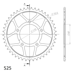 SUPERSPROX RFE-807:45-BLK ZĘBATKA TYŁ JTR807.45-34136