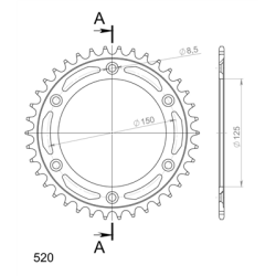 SUPERSPROX RFE-990:38-BLK ZĘBATKA TYŁ JTR897.38-34589
