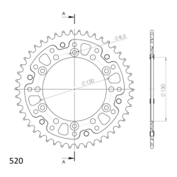 SUPERSPROX RST-245/3:46-GLD ZĘBATKA TYŁ JTR245/3.4-57007