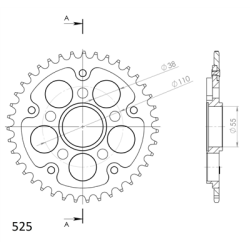SUPERSPROX RST-736_525:39-BLK ZĘBATKA TYŁ JTA752-57079