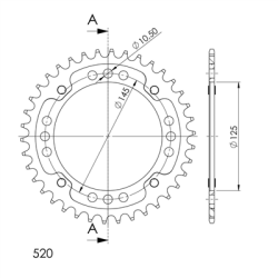 SUPERSPROX RST-857:38-GLD ZĘBATKA TYŁ JTR857.38-57106