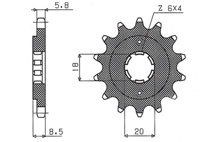 SUNSTAR SUNF307-14 ZĘBATKA PRZÓD JTF287.14-51310