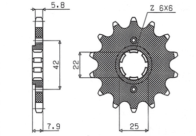 SUNSTAR SUNF320-15 ZĘBATKA PRZÓD JTF306.15-51384