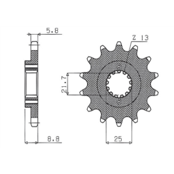 SUNSTAR SUNF333-16 ZĘBATKA PRZÓD JTF512.16-51442