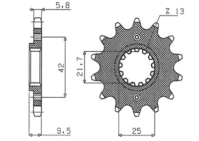 SUNSTAR SUNF341-14 ZĘBATKA PRZÓD JTF1539.14-51445