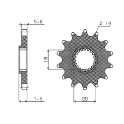 SUNSTAR SUNF344-13 ZĘBATKA PRZÓD JTF326.13-51446
