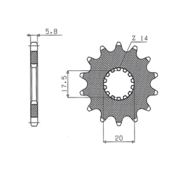 SUNSTAR SUNF345-13 ZĘBATKA PRZÓD JTF564.13-51447