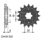 SUNSTAR SUNF349-13 ZĘBATKA PRZÓD JTF1554.13