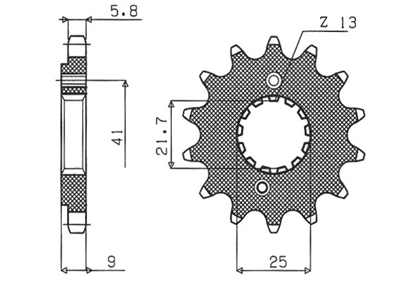 SUNSTAR SUNF356-14 ZĘBATKA PRZÓD JTF1309.14-51451