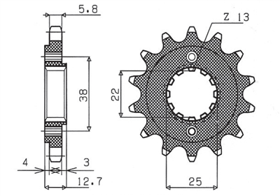 SUNSTAR SUNF359-15 ZĘBATKA PRZÓD JTF511.15-51456