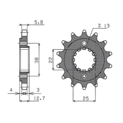 SUNSTAR SUNF360-15 ZĘBATKA PRZÓD JTF1902.15-51457