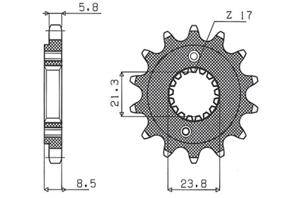 SUNSTAR SUNF362-15 ZĘBATKA PRZÓD JTF1322.15-51462
