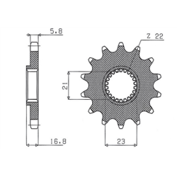 SUNSTAR SUNF370-16 ZĘBATKA PRZÓD JTF582.16-51463