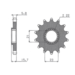 SUNSTAR SUNF373-16 ZĘBATKA PRZÓD JTF578.16-51465