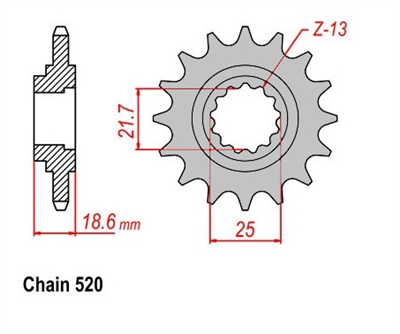SUNSTAR SUNF3A2-15 ZĘBATKA PRZÓD JTF1538.15-52969