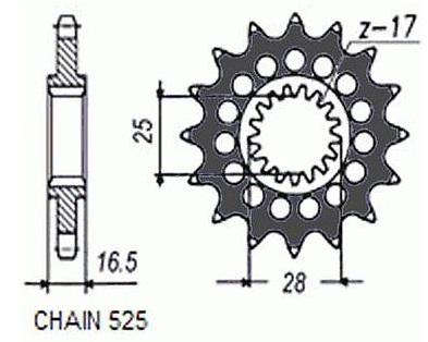 SUNSTAR SUNF427-16 ZĘBATKA PRZÓD JTF1904.16-52959