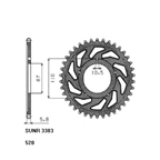SUNSTAR SUNR1-3383-46 ZĘBATKA TYŁ JTR823.46