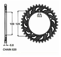 SUNSTAR SUNR1-3430-47 ZĘBATKA TYŁ JTR703.47-52990