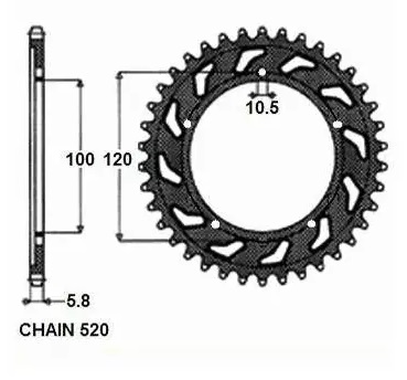 SUNSTAR SUNR1-3430-47 ZĘBATKA TYŁ JTR703.47-52990