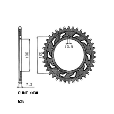 SUNSTAR SUNR1-4430-42 ZĘBATKA TYŁ JTR702.42-53002