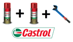 Zestaw do łańcucha: CASTROL CHAIN O-R smar + CLEANER czyścik + szczotka