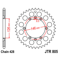 SUZUKI DR 125 SM 08-13 zestaw napęd.owy DID JT-61208