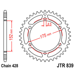 YAMAHA TDR 125 (3XD) 89-92 zestaw napęd.owy DID JT-61395