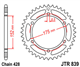 YAMAHA DT DTR 125 RE 90-06 zestaw napęd.owy DID JT-61408