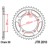 TRIUMPH DAYTONA 1000 91-95 zestaw napęd.owy DID JT-62182