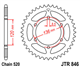 YAMAHA SZR 660 96-98 zestaw napęd.owy DID JT-63906