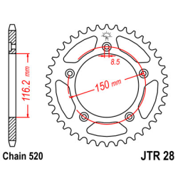 APRILIA RS 250 95-04 zestaw napęd.owy DID JT-64557
