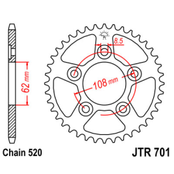 APRILIA RS 125 EXTREMA 04- zestaw napęd.owy DID JT-64697