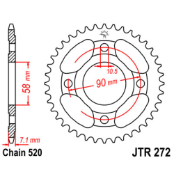 HONDA CB 250 N TWO-FIFTY 92-02 zestaw napęd.owy JT-64918