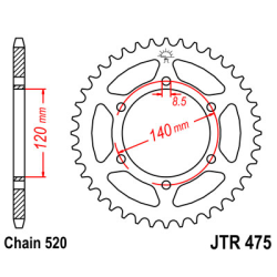 KAWASAKI KLR KL250 84-05 zestaw napęd.owy DID JT-64938