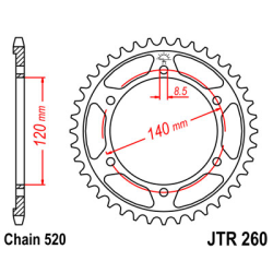 HONDA XR 250 L 91-96 zestaw napęd.owy DID JT-64946