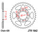 YAMAHA TW 125 99-02 TW 200 95-21 zestaw napęd.owy-65044