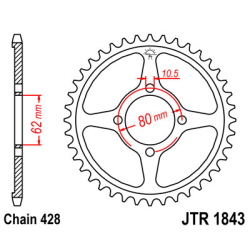 YAMAHA TT-R 125 LW 02-21 zestaw napęd.owy DID JT-65050
