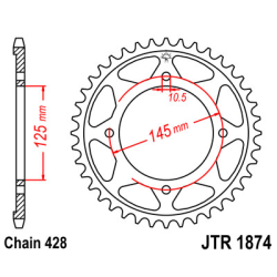 YAMAHA XVS125 DRAG STAR 00-04 zestaw napęd.owy DID-65062